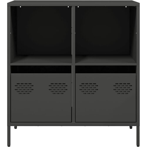  Komoda crna 68x39x73,5 cm hladno valjani čelik Slike