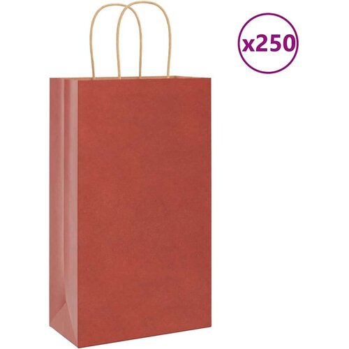  Papirnate vrećice 250 kom s ručkama crvene 21x11x36 cm Cijene