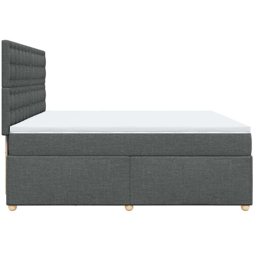 vidaXL Box spring postelja z vzmetnico temno siva 200x200 cm blago Cene