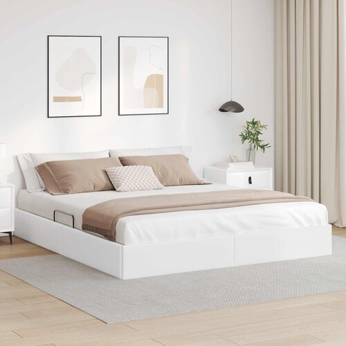  Otomanski krevet Čista bijela 180 x 200 cm Lažna koža Slike