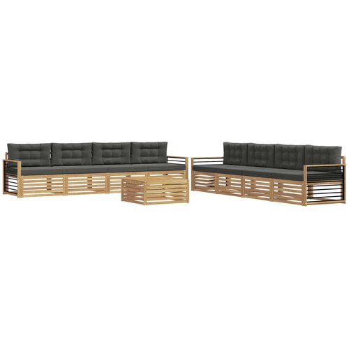  Set vanjskih sofa 9 kom. Bijela i antracit Poliester 79 x 79 x 37 cm Slike