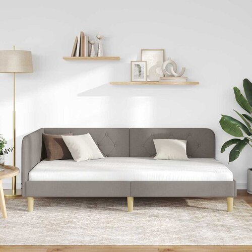  Kutni okvir kreveta Sivo-smeđa 100 x 200 cm tkanina Slike