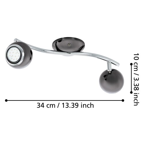 Eglo Bimeda spot/2, led, gu10, 2x3w, 2x240lm, nikl crni/hrom (31006) Slike