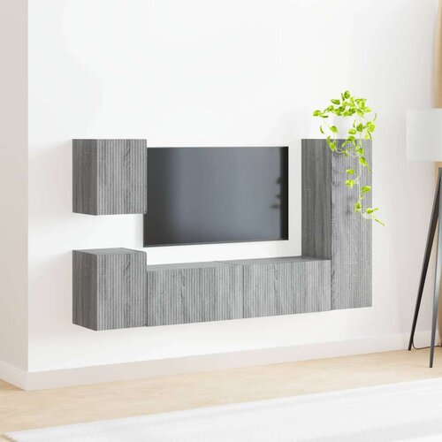  Komplet TV omaric 4 pcs Siva Sonoma Konstruiran les - - Siva - 67.7 - 30 x 31 x 100 cm - 2025-vidaXL-Uvoz_2 Slike