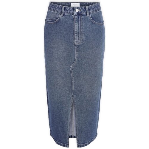 Noisy May Krila Noos Kath Midi Skirt - Medium Blue Denim Modra Slike