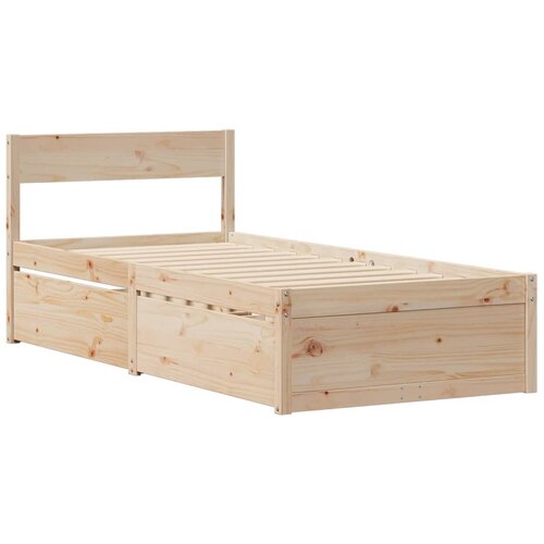 vidaXL posteljni okvir s predali 90x190 cm trdna borovina, (21216540) Cene