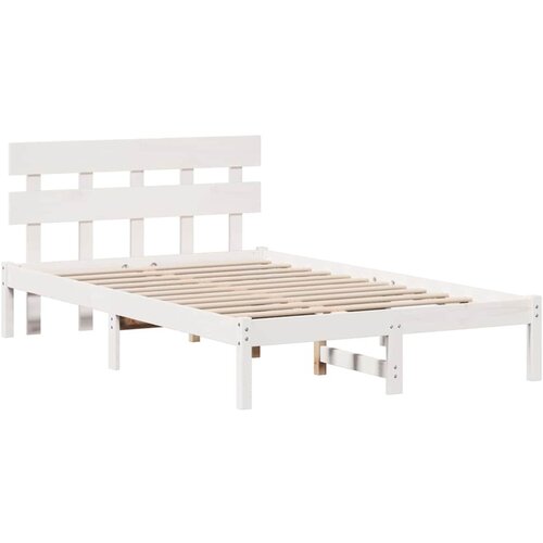 vidaXL Konstrukcija postelje Bela 135 x 190 cm Trden borov les, (5000022820) Cene