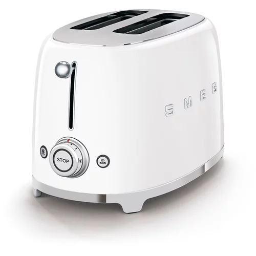 Smeg TSF01WHEU 2-Schlitz-Toaster Kompakt 50's Retro Style, Weiß