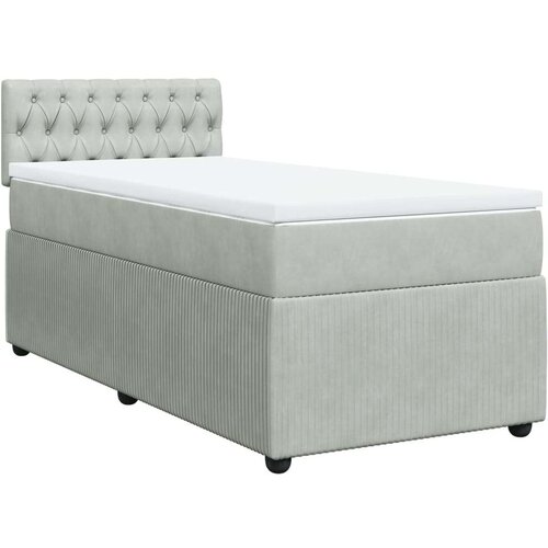 VidaXL box spring krevet s madracem svjetlosivi 90x190 cm bar&amp;scaron;unasti Slike