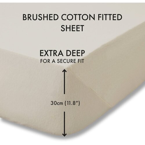 Catherine Lansfield Bež napenjalna flanelna rjuha 150x200 cm Brushed &amp;ndash; Slike