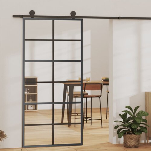 Furnova Drsna vrata z opremo ESG steklo in aluminij 90x205 cm, (21945088) Cene