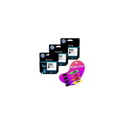 HP Komplet tinta 3YM61AE nr.305 (crna), original, 3 komada + GRATIS POKLON Cijene