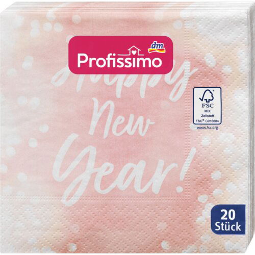 Profissimo papire salvete happy new year, 3-slojne, 25x25 cm 20 kom Slike