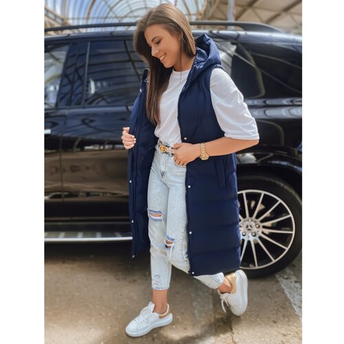 DStreet Women's quilted vest ELLA navy blue TY3034 Cene
