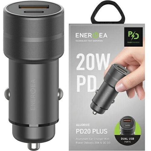 Energea AVTOPOLNILEC 1XUSB 1XUSB-C PD-QC 3.0 38W GUNMETAL, (22007317) Cene