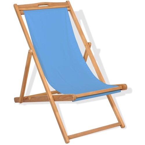 vidaXL Ležalnik iz tikovine 56x105x96 cm modre barve Cene