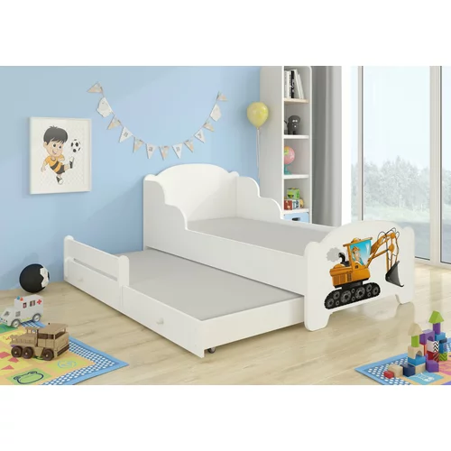 ADRK Furniture dječji krevet Amadis II grafika s dodatnim ležajem - 80x160 cm