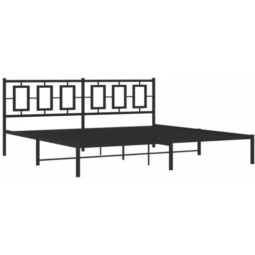 vidaXL Kovinski posteljni okvir z vzglavjem črn 193x203 cm, (21048413)