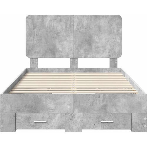  Krevetna konstrukcija s ladicama Betonski sivi 135 x 190 cm Siva 193 x 138 x 100 cm Slike