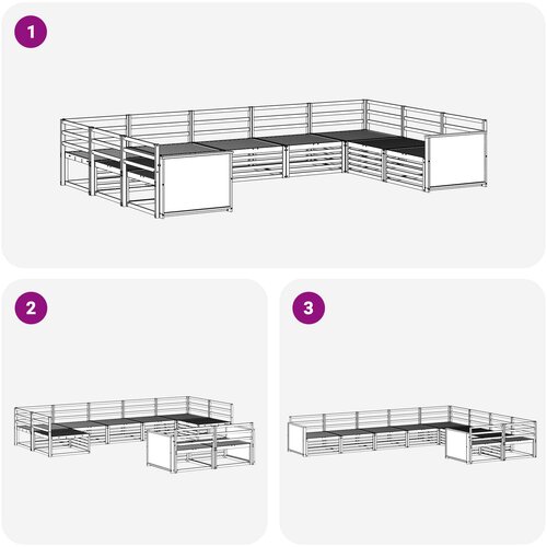  Set vanjskih sofa 9 kom. Prirodna Čvrsto drvo akacije Smeđa Slike
