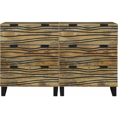  Set komoda 2 pcs Prirodna 120 x 33,5 x 75 cm Čvrsto drvo manga Slike