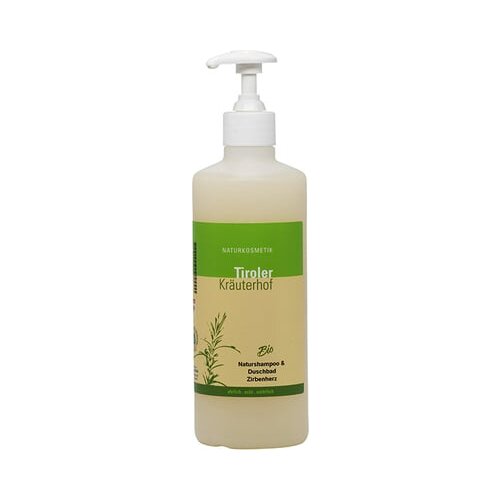Tiroler Kr&amp;auml;uterhof naraven &amp;scaron;ampon in gel za prhanje zirbenherz - 500 ml Slike