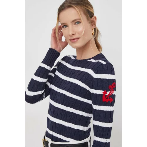 Polo Ralph Lauren Bombažen pulover mornarsko modra barva