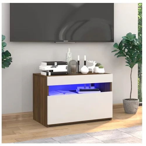 TV omarica z LED lučkami rjavi hrast 60x35x40 cm