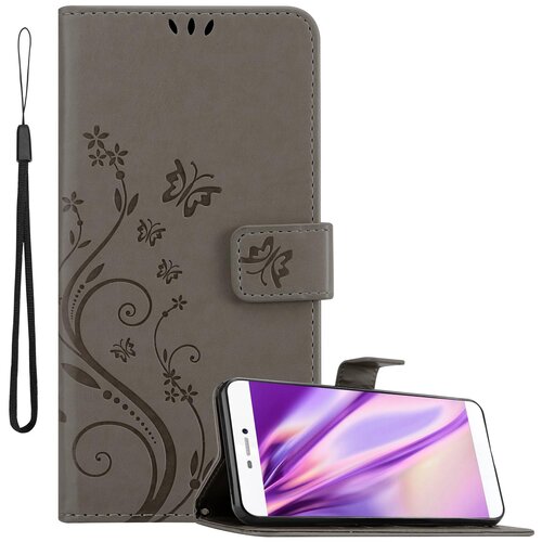 Cadorabo Huawei P8 v klasična črna - ovitek v cvetličnem dizajnu z magnetnim zapiranjem, stoječo funkcijo in režami za kartice, (20566442) Cene
