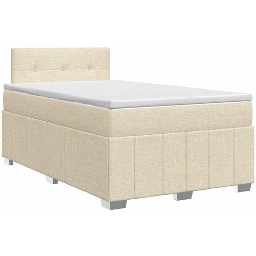  Boxspring krevet s madracem Krem 120 x 190 cm Tkanina Slike