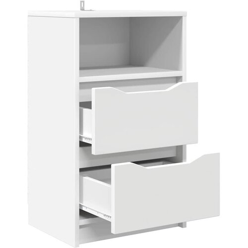  Noćni ormarići 2 pcs Bijelo 40 x 30 x 467 cm Konstruirano drvo Slike