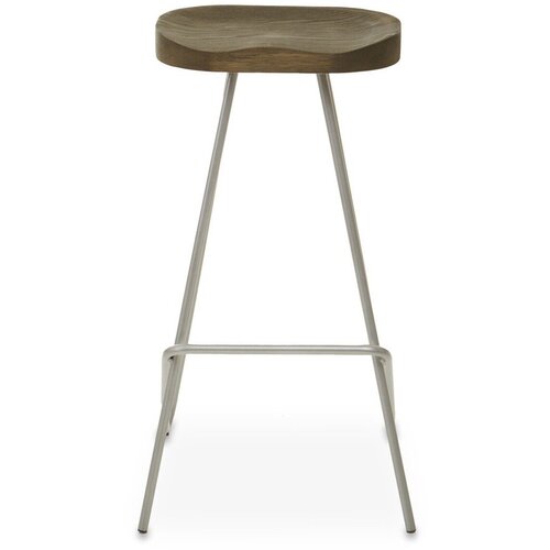 Premier Housewares Barska stolica od čvrstog brijesta u srebrnoj boji/u prirodnoj boji (visine sjedala 78 cm) District &amp;ndash; Slike