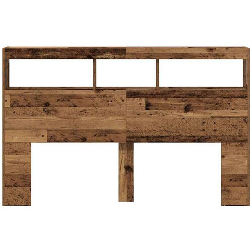  Ormarić za uzglavlje s LED svjetlima staro drvo 160x17x102 cm Slike