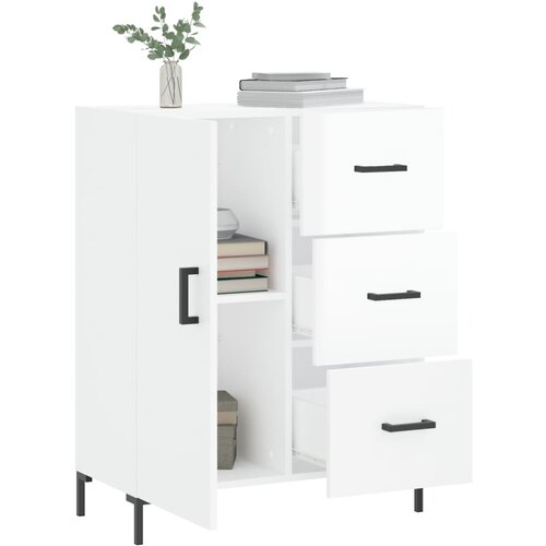  Komoda sjajna bijela 69,5x34x90 cm od konstruiranog drva Slike