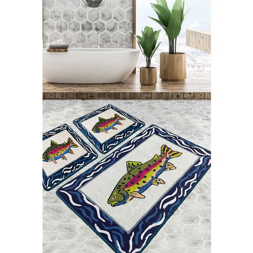 Pescado multicolor bathmat set (2 pieces) Slike