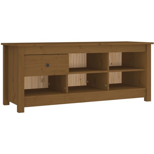 Maison Chic Omarica za obutev - Kopa za čevlje medeno rjava 110x38x45,5 cm trdna borovina, (21776502) Slike