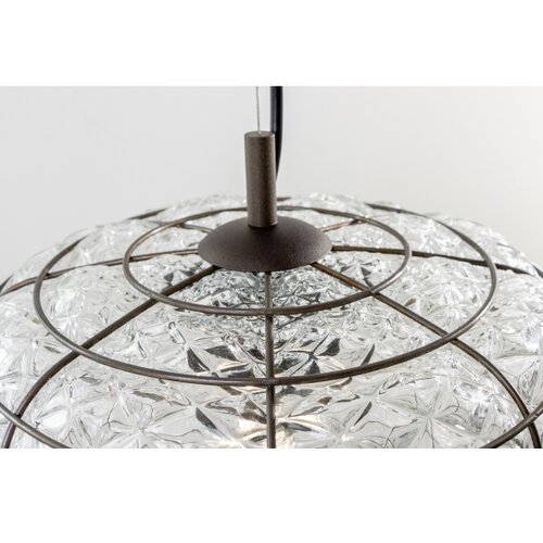  SIRU - Visilica na sajli TERRA 1xE27/60W/230V crno/prozirno venecijansko staklo Slike