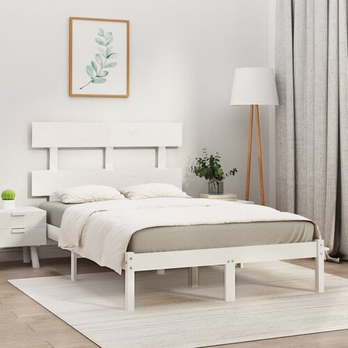 The Living Store Posteljni okvir bel iz trdnega lesa 160x200 cm - Posteljni Okvir, (21525628) Slike