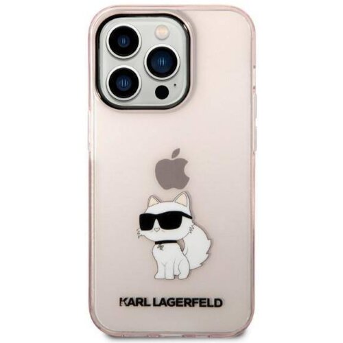 Karl Lagerfeld KLHCP14XHNCHTCP za&amp;scaron;čita ovitek za iphone 14 pro prozorno roza - iml nft choupette logo Slike