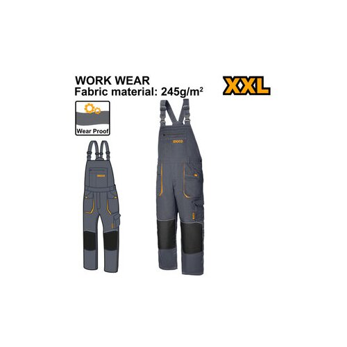 Ingco WUCT8033.XXL radne pantalone sa tregerima vel xxl super Cene