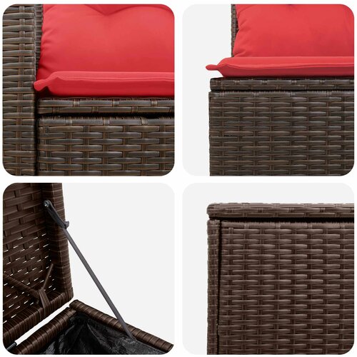  Set sofe 7 kom. Smeđa i crvena 55 x 55 x 69 cm 237,5 x 237,5 x 85 cm Slike