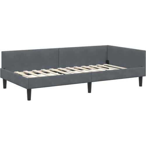  Kutni krevetni okvir s madracem 2 kom. Tamnosiva 90 x 190 cm Slike