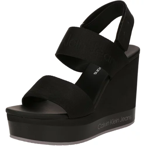 Calvin Klein Jeans Sandali Wedge Sandal Webbing In Mr YW0YW01360 Black 0GO