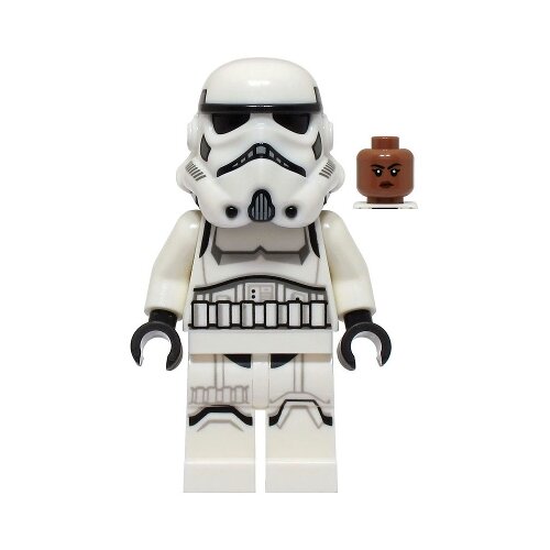 Lego Star Wars sw1326 Imperial Stormtrooper - Female, Dual Molded Helmet with Light Bluish Gray Panels on Back, Shoulder Belts, Medium Brown Head Slike