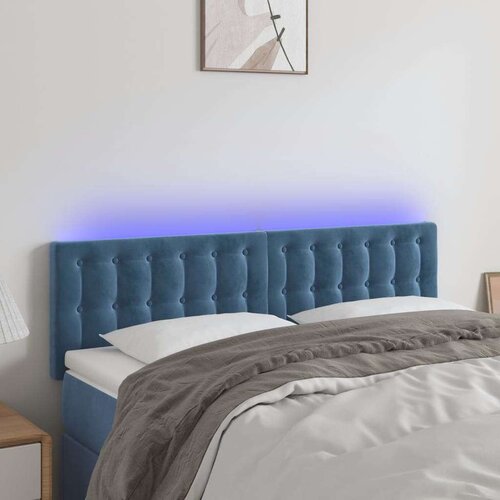  LED posteljno vzglavje temno modro 144x5x78/88 cm žamet, (20932121) Slike