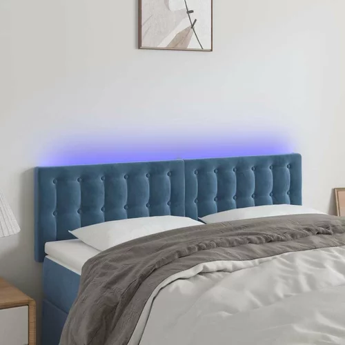  LED posteljno vzglavje temno modro 144x5x78/88 cm žamet, (20932121)