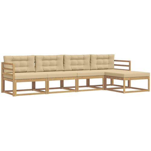 vidaXL Zunanja garnitura za sedenje 4 pcs Bela in bež Poliester, (5000280435) Cene