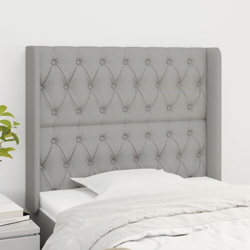 vidaXL Uzglavlje s ušima svjetlosivi 93x16x118/128 cm od tkanine Cijene