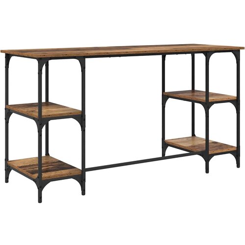  Stol s policom Staro drvo 140 x 50 x 75 cm Konstruirano drvo Slike