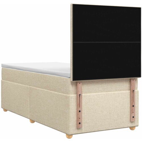  Boxspring krevet s madracem Krem 100 x 200 cm Tkanina Slike